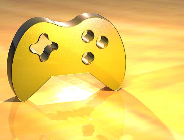 istock 3D Game Pad Gold Sign 153380157