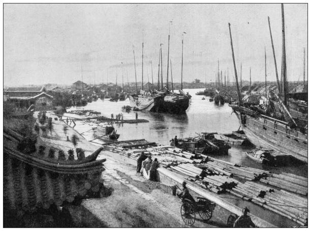 istock Antique image from British magazine: China, Beijing, Peiho (Hai) River 1533812214