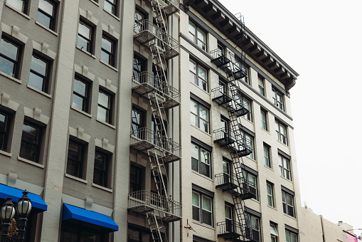 View of modern central district with streets in San Francisco, California, the United States