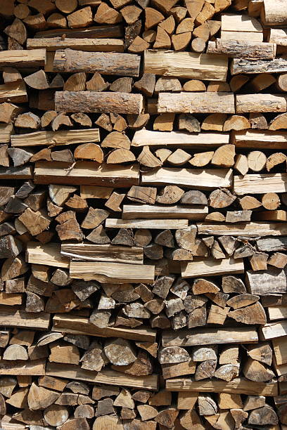 Stack of firewood stock photo