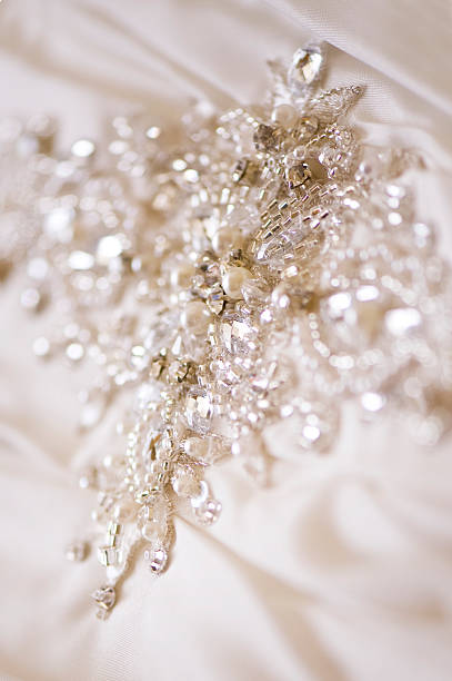 Wedding dress detail stock photo