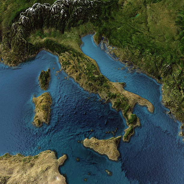 istock 3D-textured colorful map of Italy 153384476