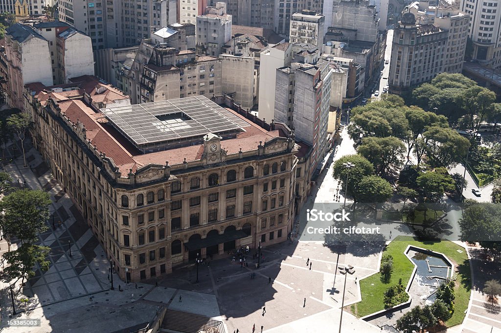 City of Sao Paulo, Brazil Aerial view of the city of sao paulo. Detail Anhangabau. Apartment Stock Photo