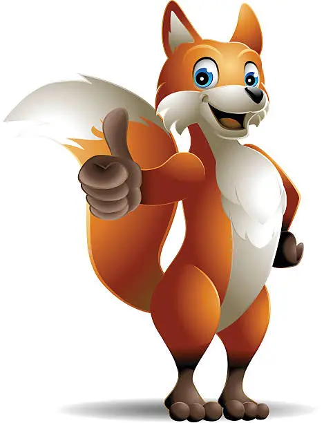 Vector illustration of Fox: Thumbs Up!