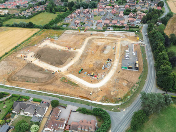 istock Aerial view of a large housing development construction site. 1533864180