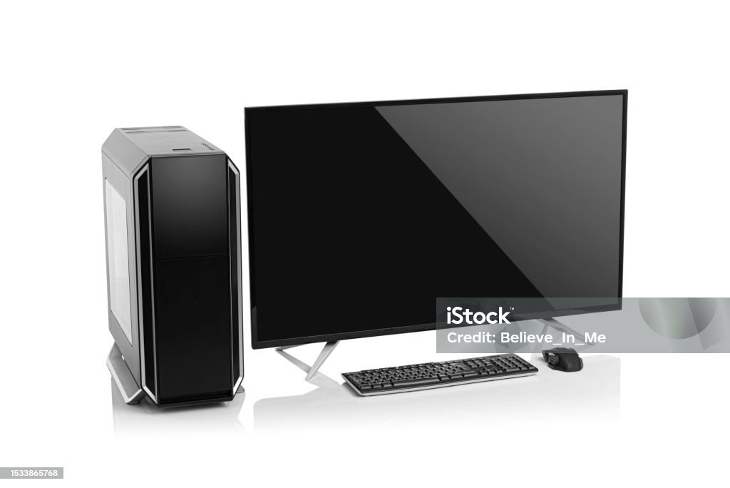 Computer White Background Desktop Computer Isolated On White Background Stock Photo - Download ...