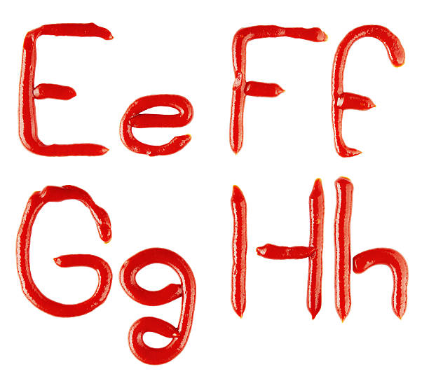 istock letters made of ketchup on white background 153387625