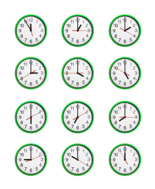Clock faces isolated over white