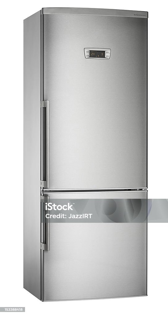 Refrigerador (aislado con trazado de recorte sobre fondo blanco - Foto de stock de Frigorífico libre de derechos