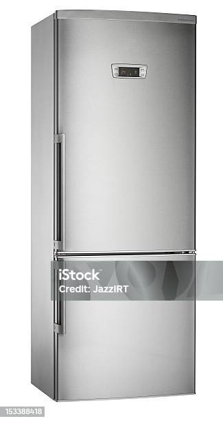 Refrigerador Aislado Con Trazado De Recorte Sobre Fondo Blanco Foto de stock y más banco de imágenes de Frigorífico