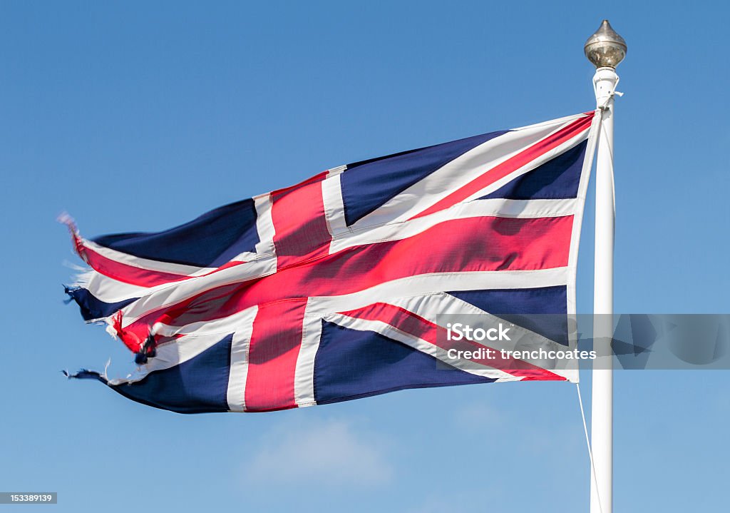 Bandiera del Regno Unito - Foto stock royalty-free di Asta portabandiera