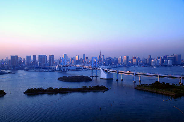 istock View of Tokyo downtown at night with Rainbow Bridge 153389261