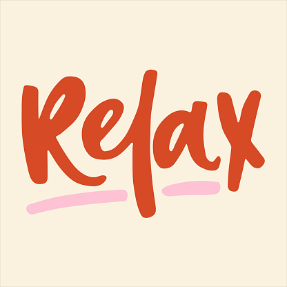 Relax - handwritten word. Modern calligraphy illustration for posters, cards, etc.