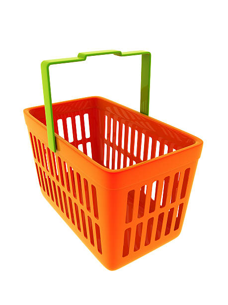 istock Colorful shopping basket isolated on white 153390675