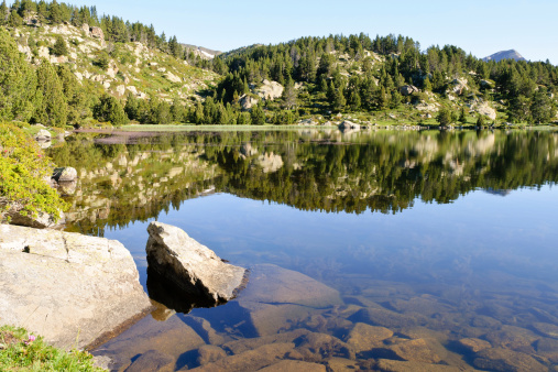 Mountain lake in Pyrenees at summer