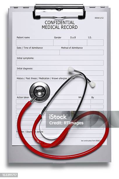 Medical Record And Stethoscope Cut Out Clipping Path Stock Photo - Download Image Now