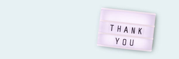 istock Quote Thank you. Banner with white lightbox with letters. 1533924604