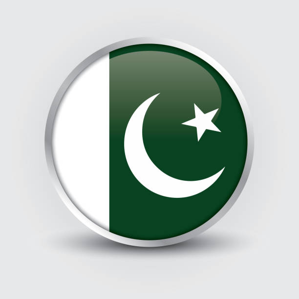 ilustrações de stock, clip art, desenhos animados e ícones de pakistan circle flag design is used as badge, button, icon with reflection of shadow - bandeira do paquistão