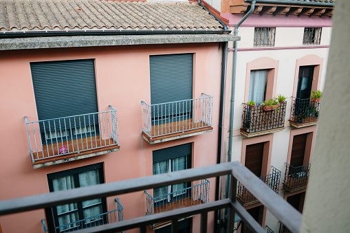 Different apartment buildings with balconies in Spain