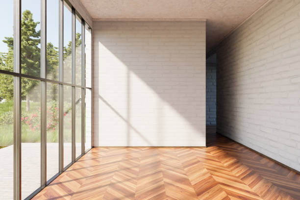 istock luxurious empty loft apartment with window and minimalistic interior living room design; 3D Illustration 1533989237