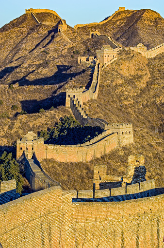 The Great Wall of China at Jinshanling, Jinshanling Great Wall, built between 1368 and 1389 in the Ming Dynasty and rebuilt in 1567 to 1570 by General Qi Jiguang. Built on the Jinshan Mountains.