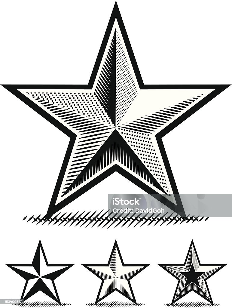 Ilustración de Estrella De Papel Para Dibujar y más Vectores Libres de  Derechos de Forma de Estrella - Forma de Estrella, Blanco y negro, Medalla  - iStock