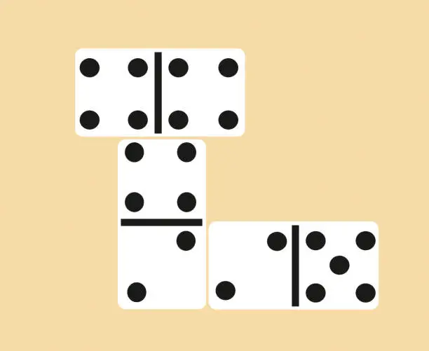 Vector illustration of Domino game on table