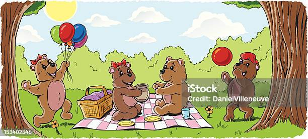Teddy Bear Picnic Stock Illustration - Download Image Now - Teddy Bear, Picnic, Forest