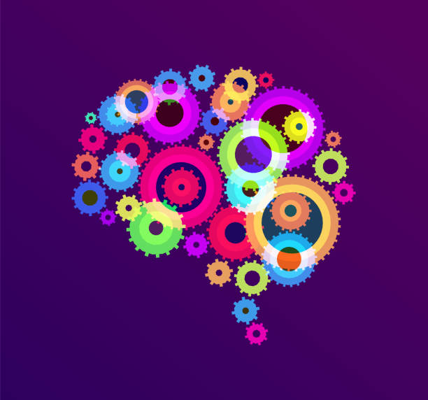 Brain Gears vector art illustration