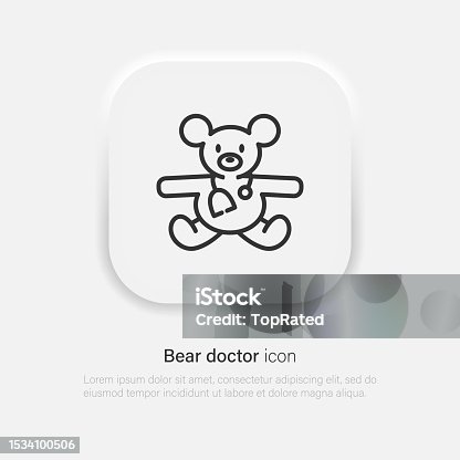 istock Bear in doctor costume. Bear medic for kids symbol. Vector EPS 10 1534100506