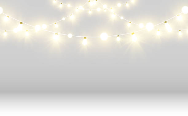 istock Christmas bright, beautiful lights, design elements. Glowing lights for design of Xmas greeting cards. Garlands, light Christmas decorations. 1534102039