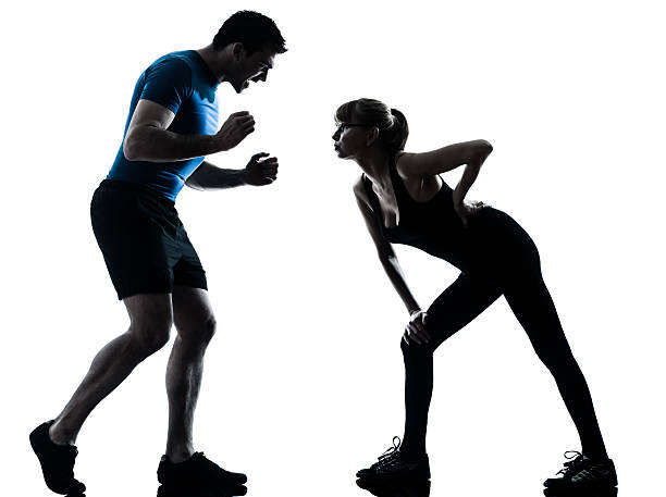 istock aerobics intstructor  with mature woman exercising 153411806