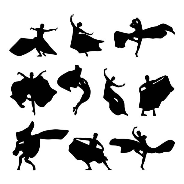 ilustrações, clipart, desenhos animados e ícones de homem bailarino definir personagens. - motion muscular build dancing ballet