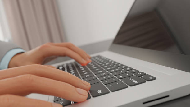 istock Officer typing on keyboard laptop. 1534169840
