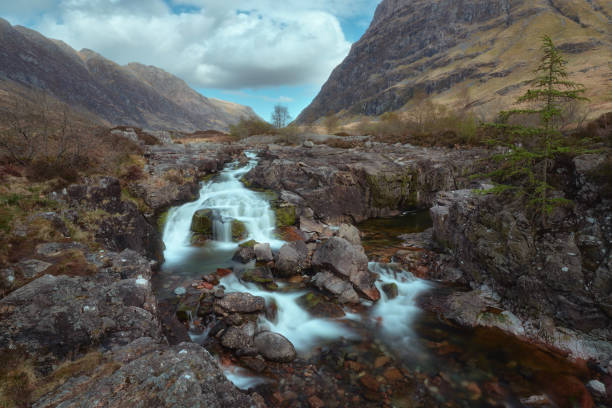 istock Waterfall on the rocky River Coe and and a spruce tree 1534181002