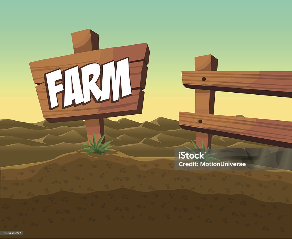 Farm - arte vectorial de Campo arado libre de derechos