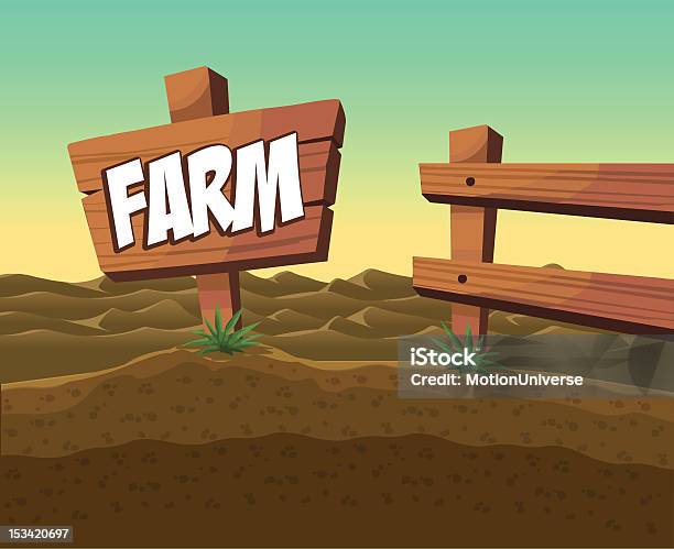 Ilustración de Farm y más Vectores Libres de Derechos de Campo arado - Campo arado, Aire libre, Cerca