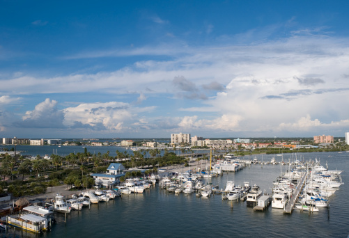 View facing east over the marina in Clearwater Beach.
