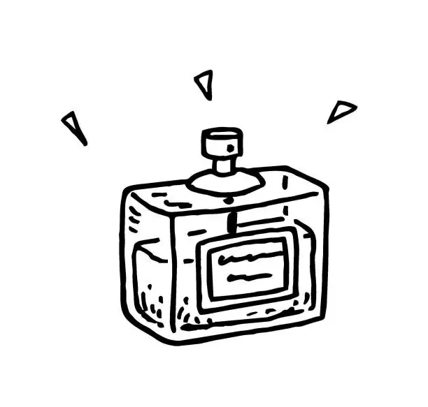Vector illustration of Hand drawn perfume bottle