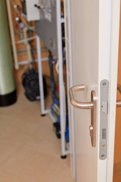 istock Metal handle on plastic door close up 1534228170