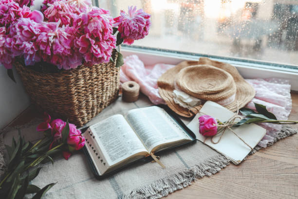 istock Open bible in home morning interior 1534232410