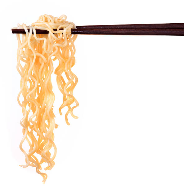 Chinese instant noodle and chopstick stock photo