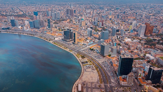 A picturesque view of the beachfront in Luanda, Angola