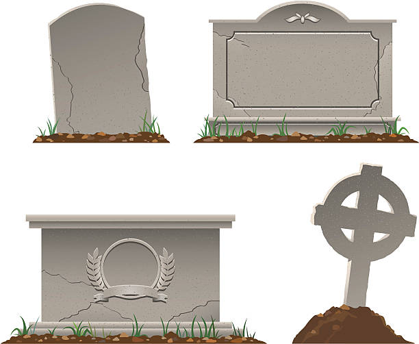 tombstones - celtic cross illustrations stock illustrations