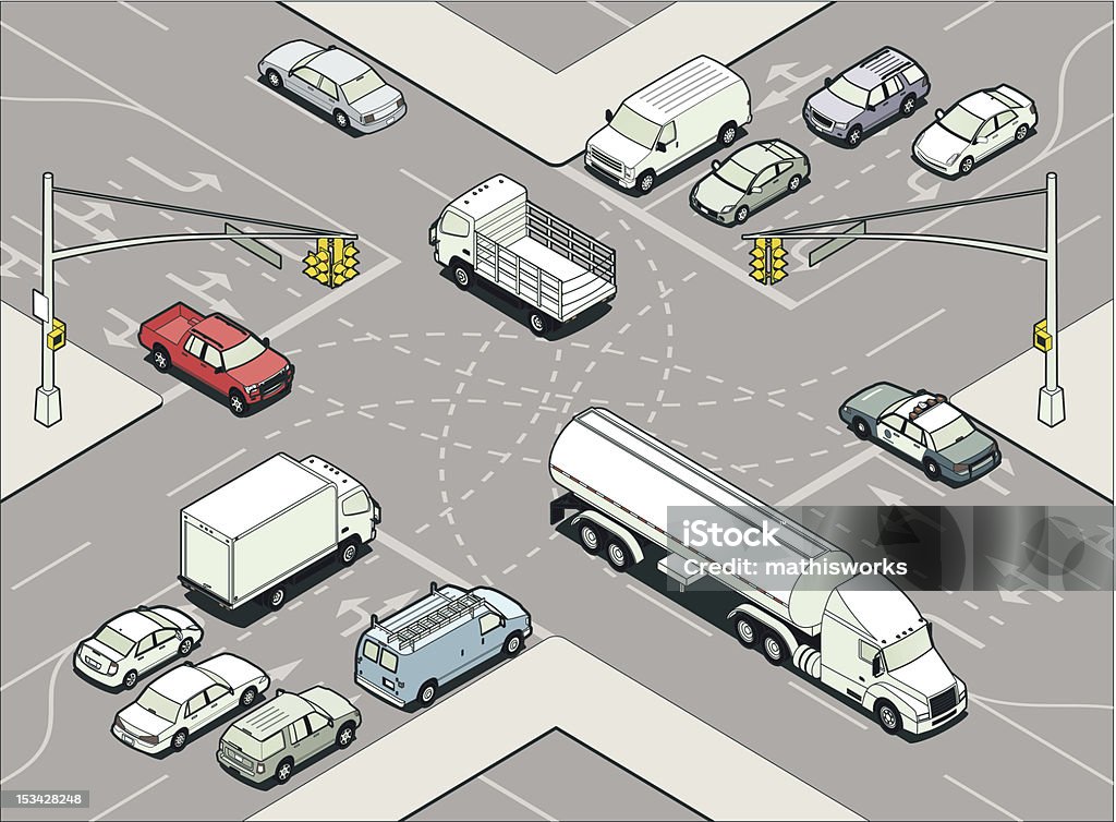 Intersection Illustration - clipart vectoriel de Perspective isométrique libre de droits