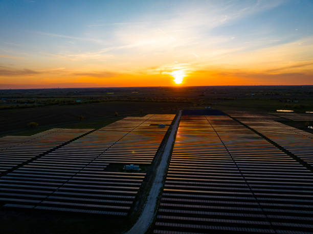 istock Sun sets over Solar Energy Power plant 1534287612