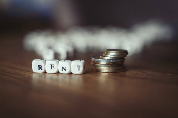 For rent sign, single word rent