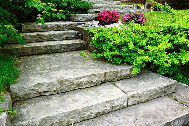 istock Stone stairs landscaping 153432519