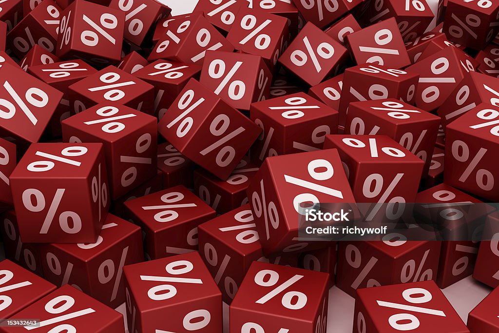 Cubos vermelho por cento - Foto de stock de Atividade royalty-free