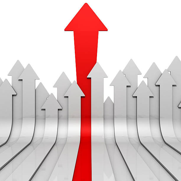 istock red arrow leader of growing group 153434891